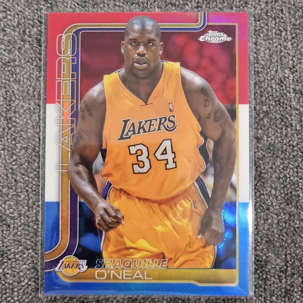 2025 Topps Chrome Shaquille O'Neal #242 Red White and Blue LA Lakers